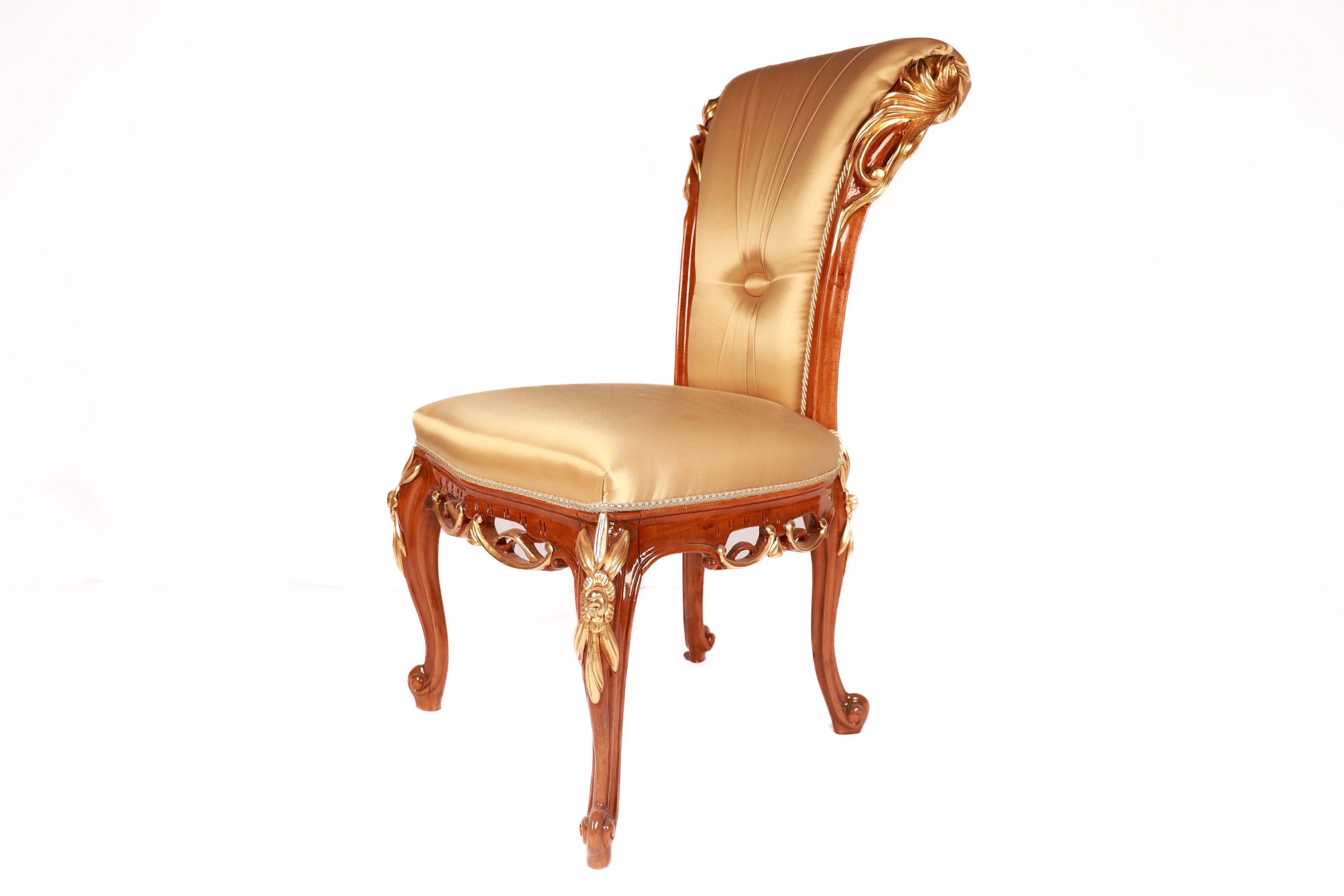 Decorative chair with gold cushion 