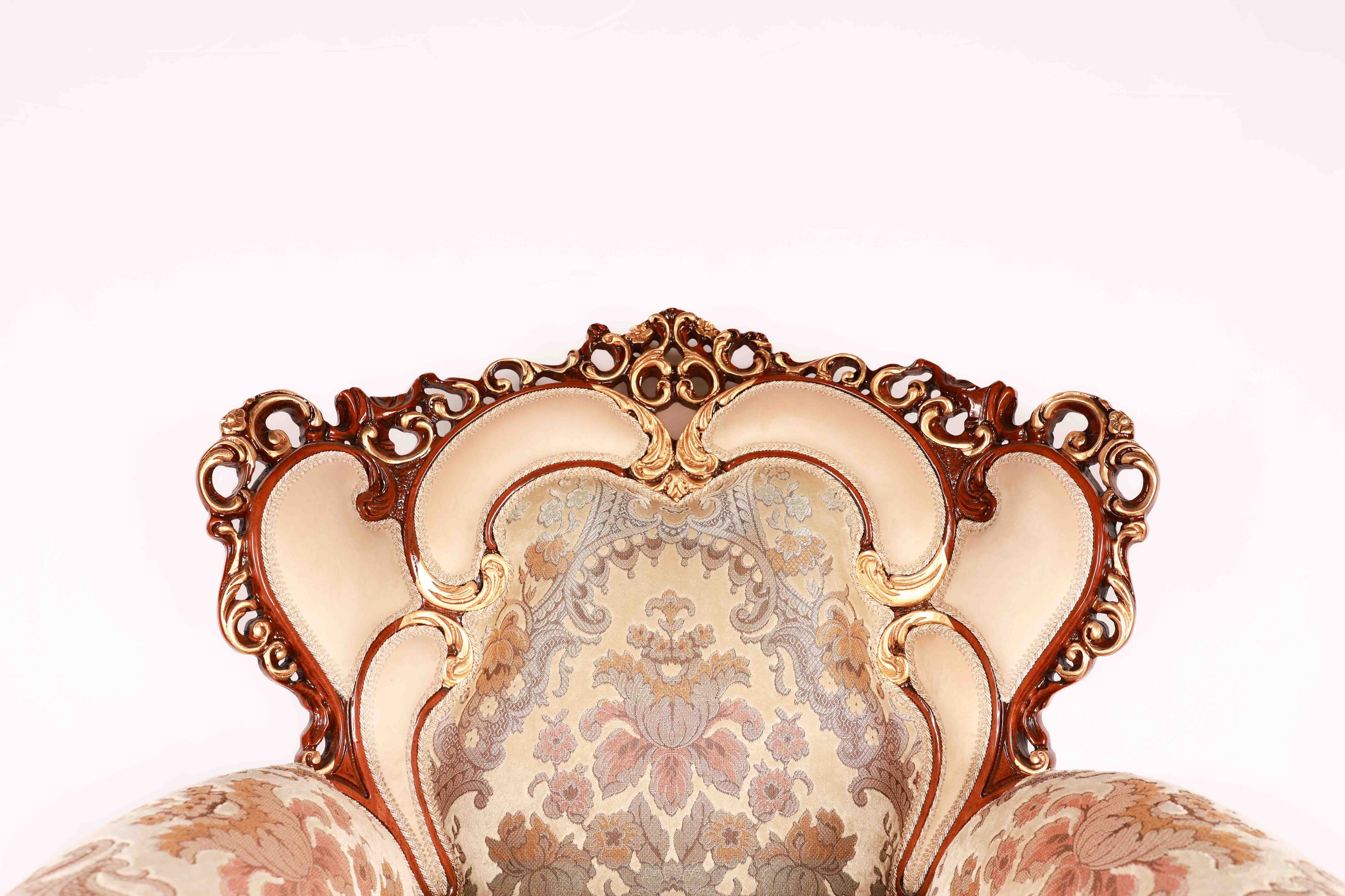 Decorative headboard with intricate gold detailing