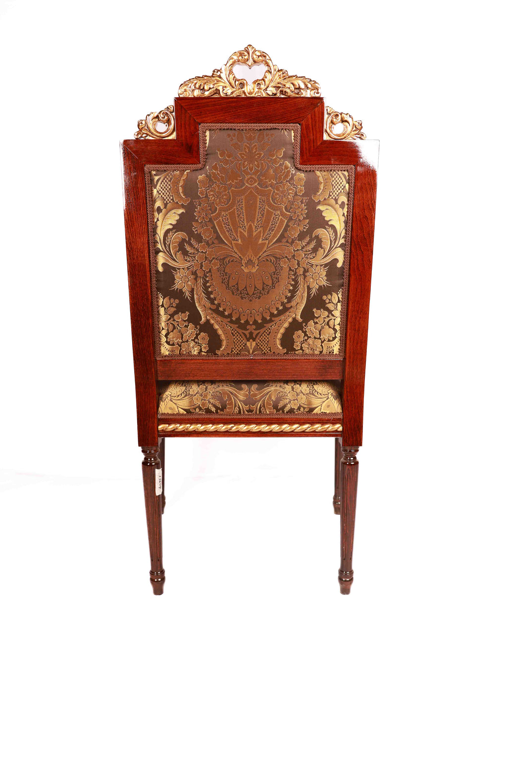 Decorative wooden chair with gold intricate patterns