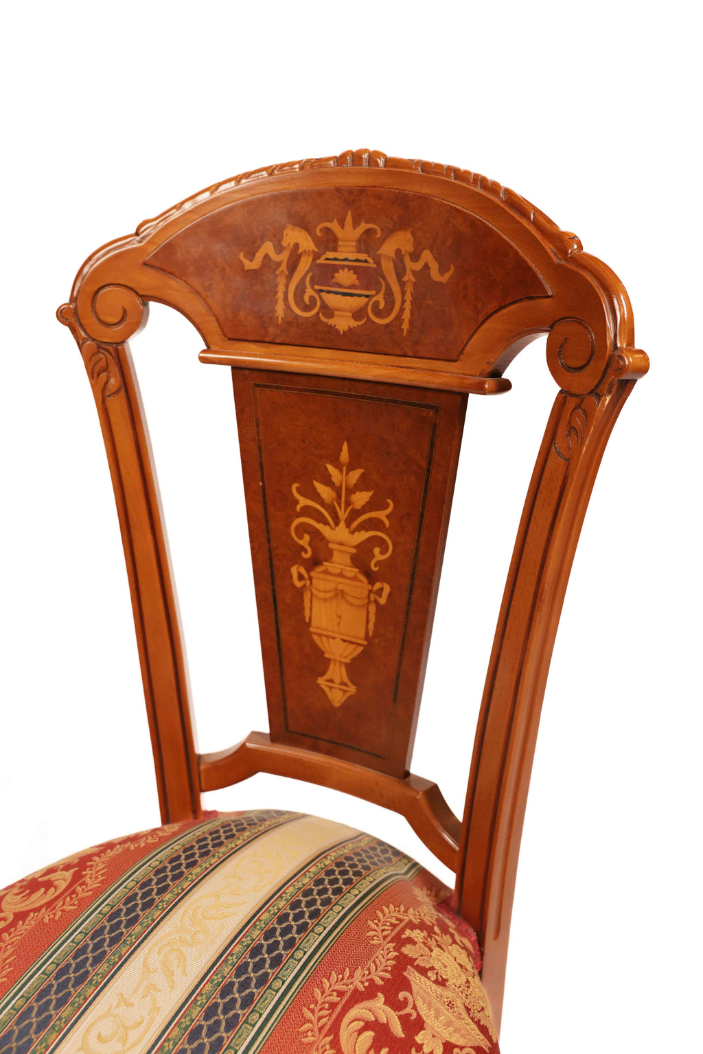 Decorative wooden chair with intricate carvings