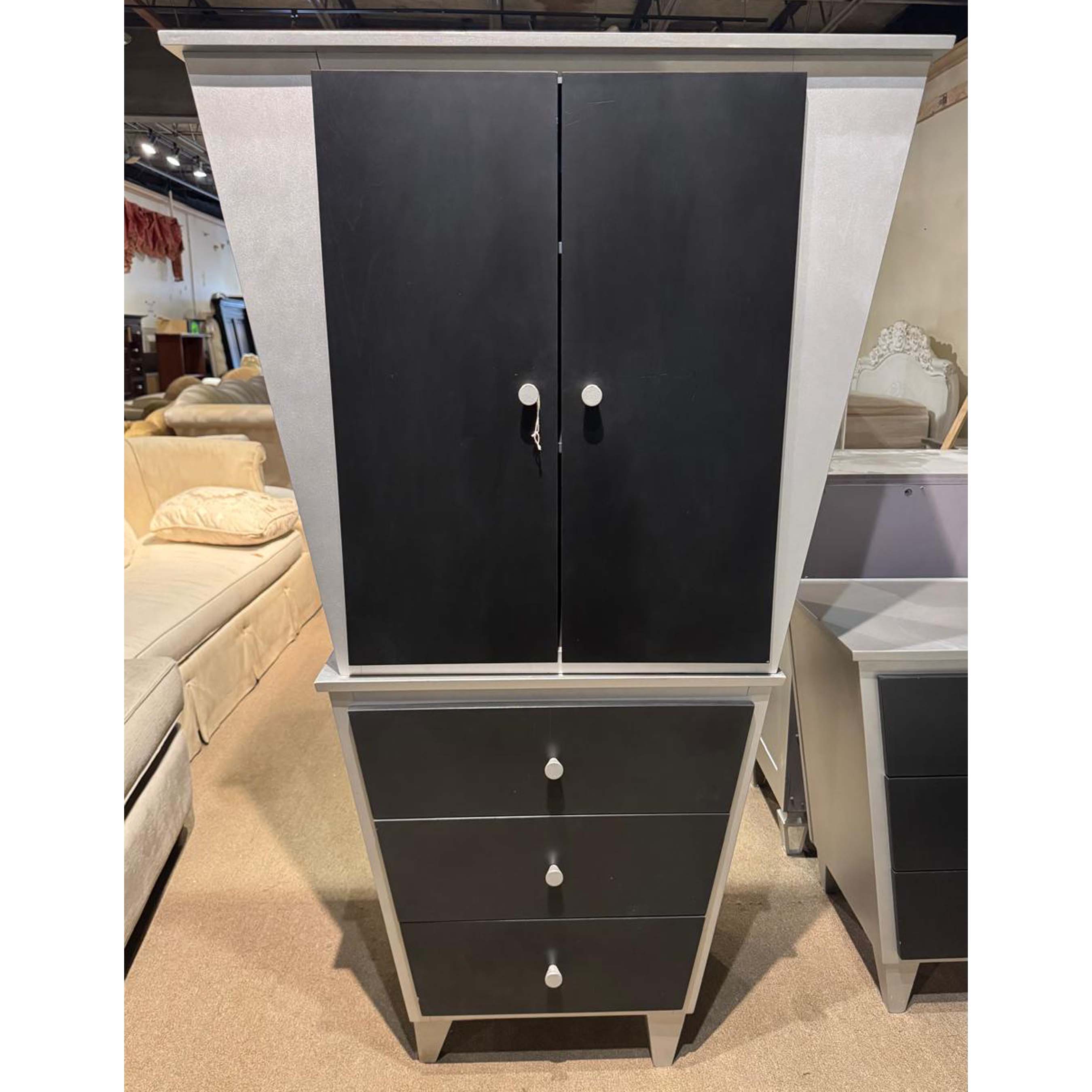 Silver/Black Dresser