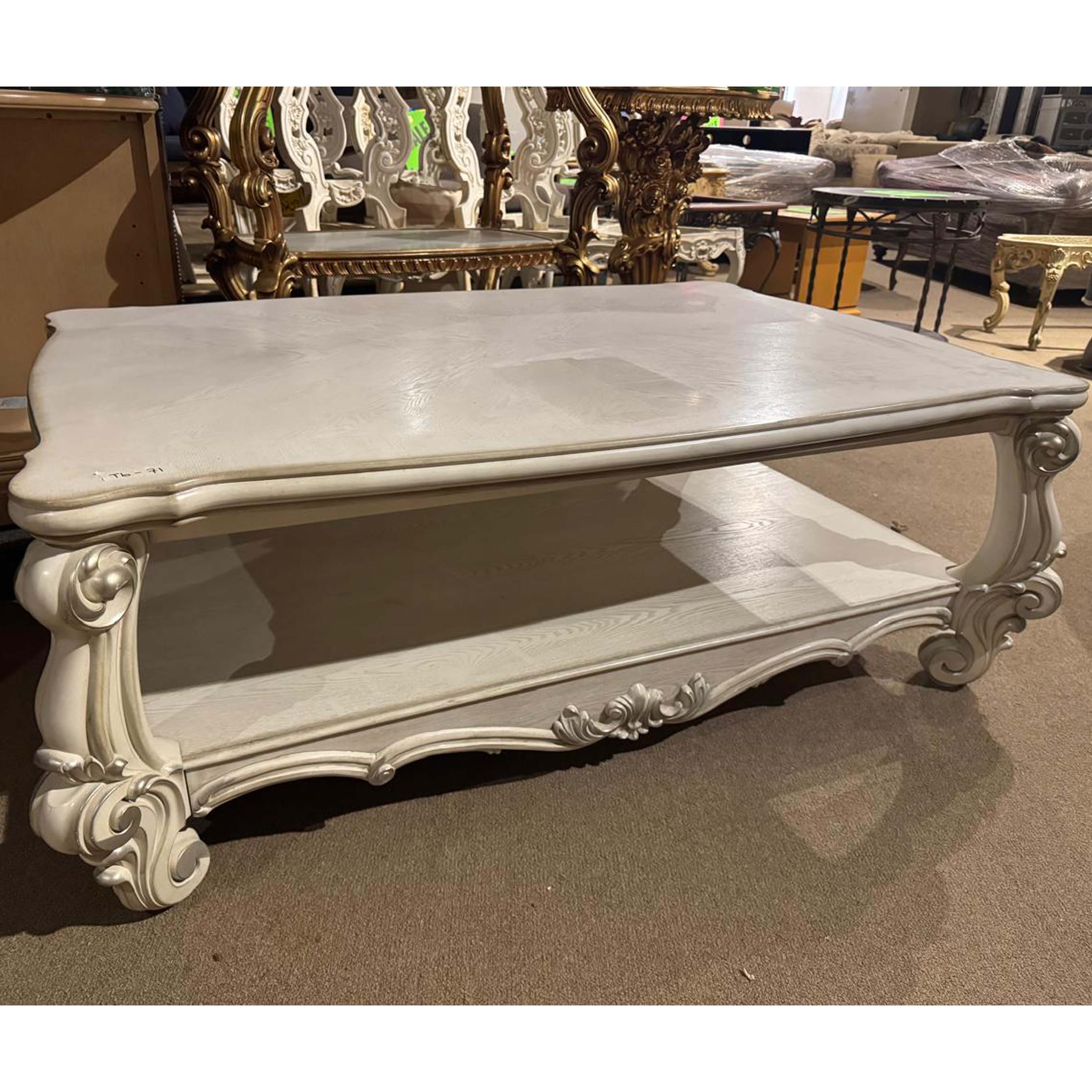 Rectangular wooden coffee table