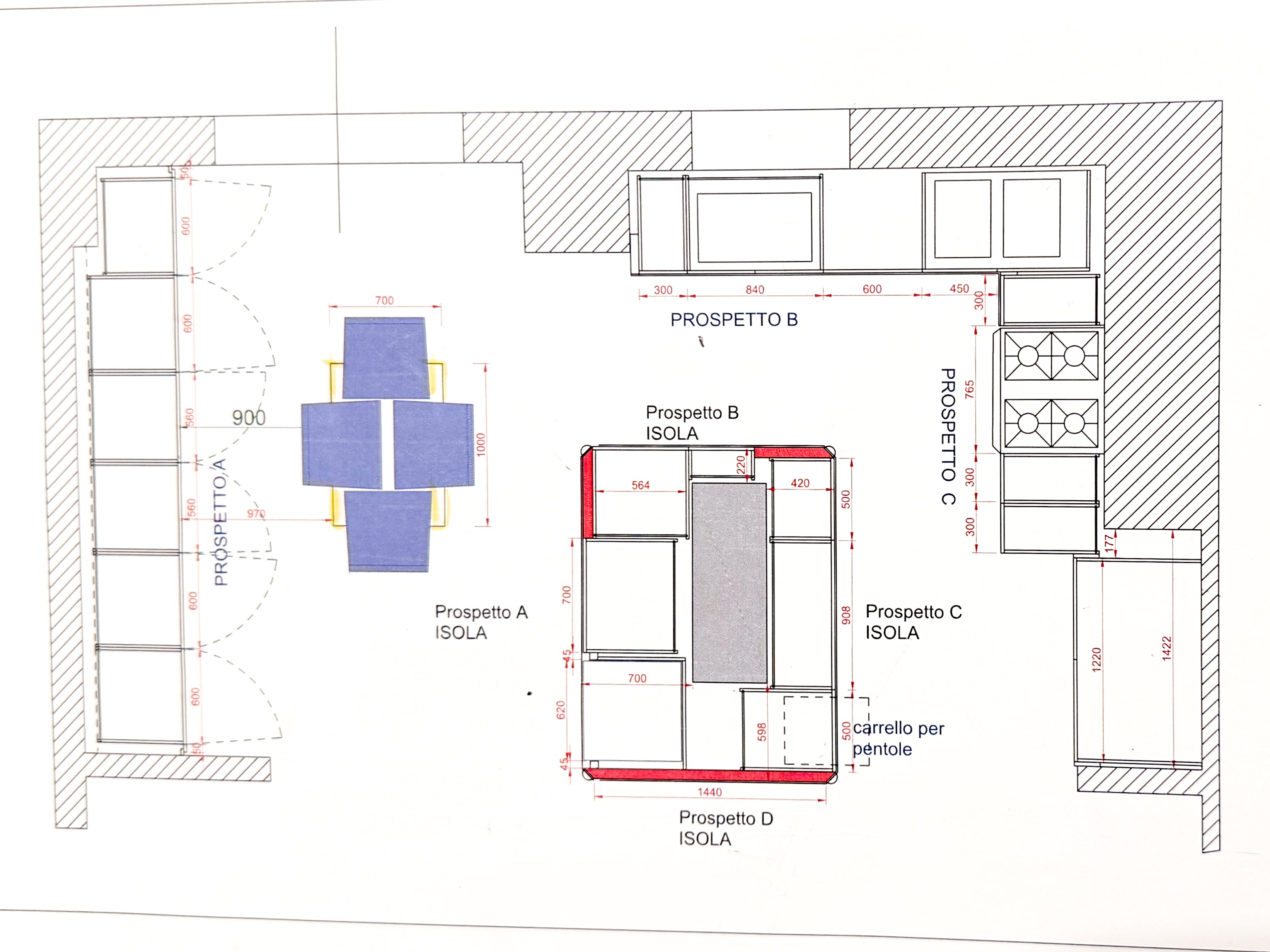 Kitchen and Dining room set Design